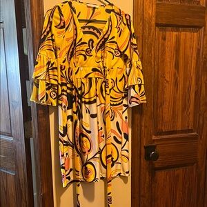 Vibrant Betsey Johnson Yellow Patterned Dress